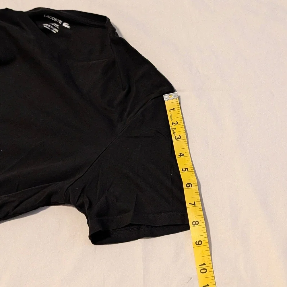 Lacoste Mens Crew Neck T-Shirt Black Size Large TH3321 Crocodile Logo